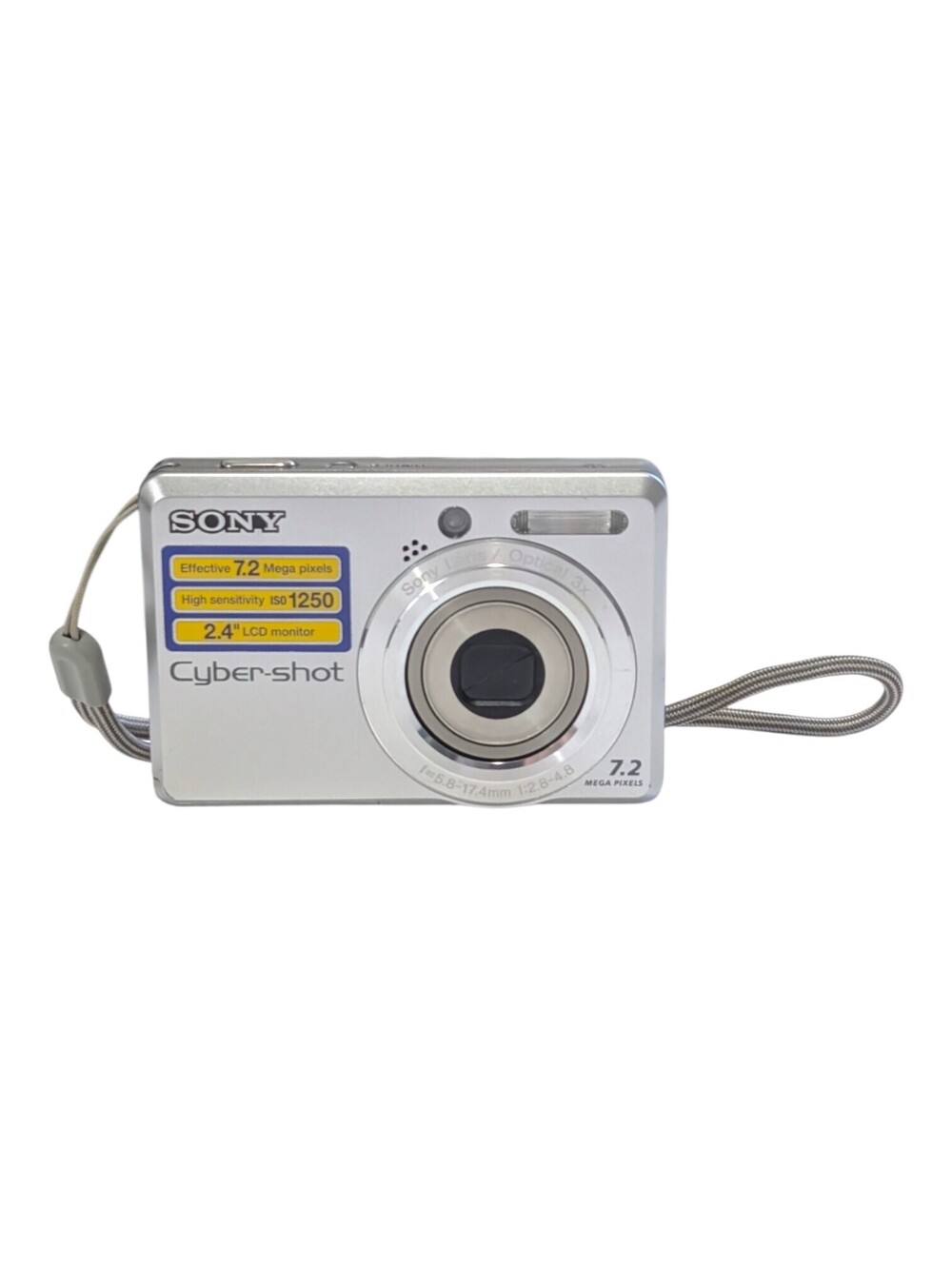 Sony Cyber-shot DSC-S730 7.2MP Zoom Digital Camera Silver Tested